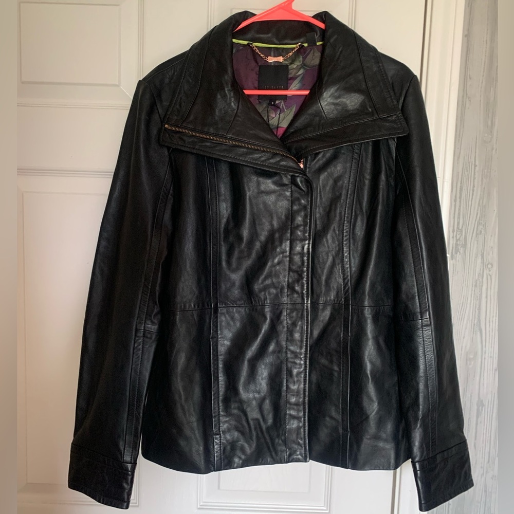Ted Baker Woman’s Leather Jacket sz 5 - US 12